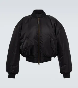 Padded nylon bomber jacket