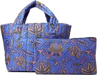 Roller Rabbit Amanda Star Quilted Nylon Tote (Blue) Bags