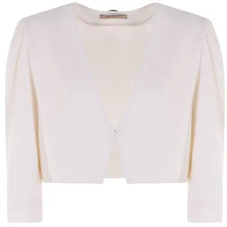 TWINSET Puff-Sleeve V-Neck Cropped Jacket