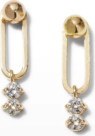 Diamond Duo Link Earrings