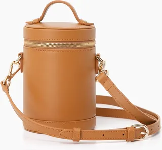 Atlas Tan Leather Crossbody Capsule Bag