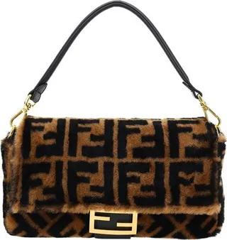 Fendi FF Logo Monogram Baguette Bag
