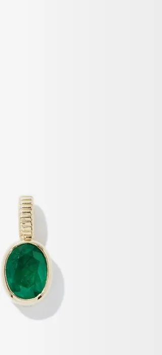 Magnetic Emerald & 18kt Gold Charm