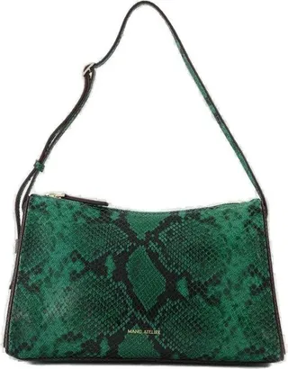Manu Atelier Embossed Zipped Shoulder Bag