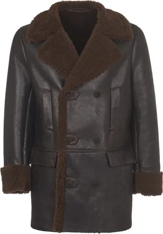 Brown Leather Double-breasted