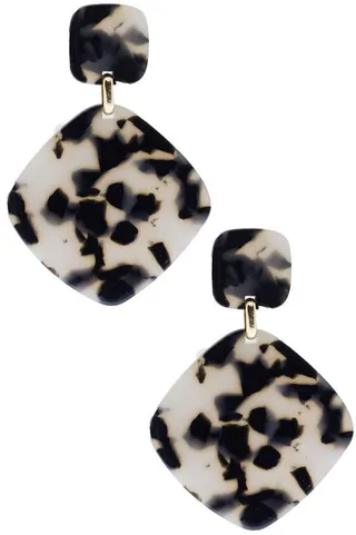 Rex Tortoise Resin Double Geo Drop Earrings