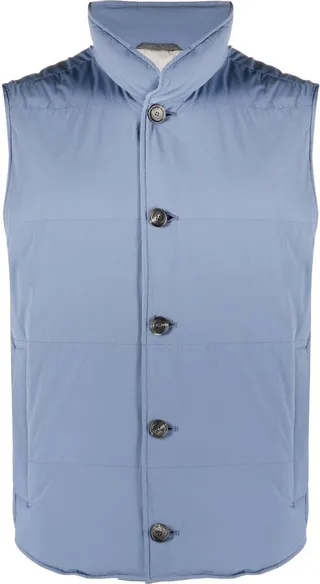 Button-Front Quilted Gilet