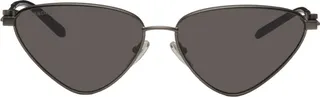 Balenciaga Gunmetal Metal Cat-Eye Sunglasses