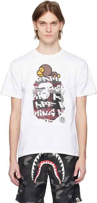 BAPE White Milo On Big Ape T-Shirt