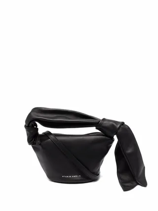 Logo-Print Leather Tote Bag