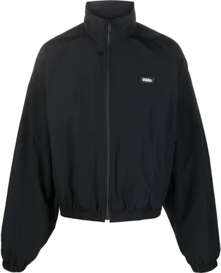 Chest Logo-Patch Detail Bomber Jacket
