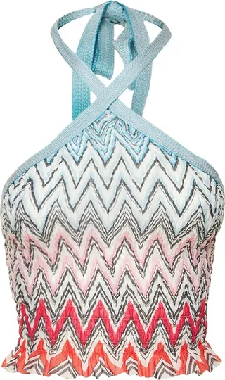 Chevron knit halter neck top