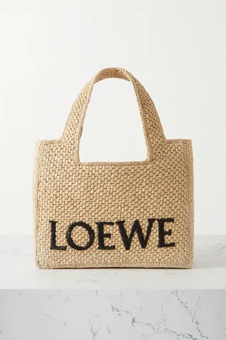 Loewe - + Paula's Ibiza Embroidered Raffia Tote - Neutrals