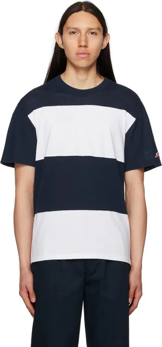 Noah Navy & White Stripe T-Shirt