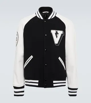 Wool and leather varsity jacket