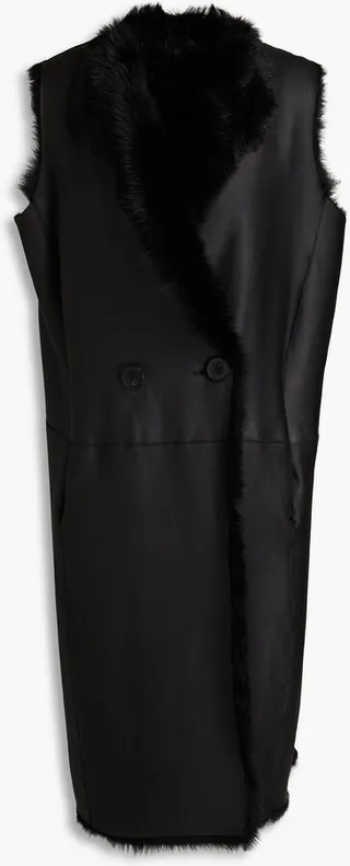 Reversible shearling vest