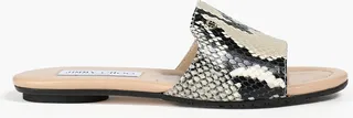 Nanda snake-effect leather slides