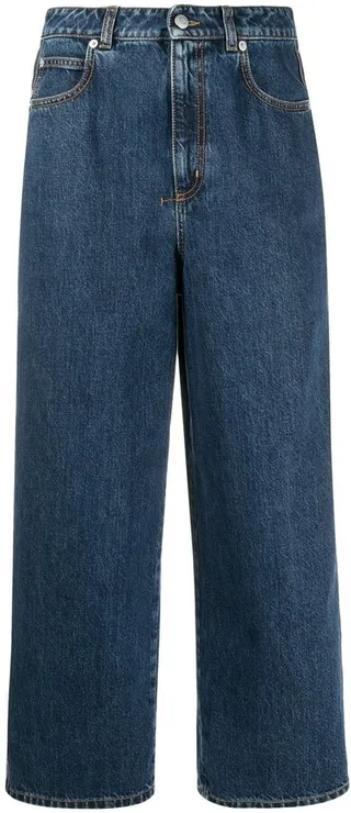 Wide-Leg Cropped Jeans