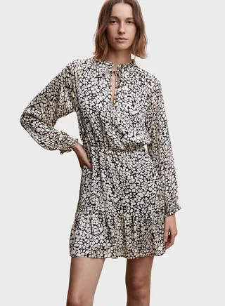 Floral Print Tie Detail Dress
