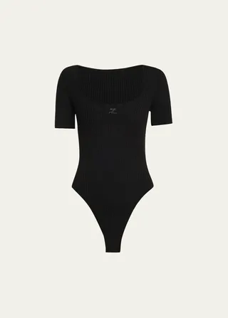 Square-Neck Rib Bodysuit