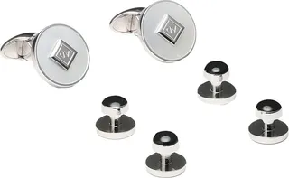 Cufflinks And Tie Clips White