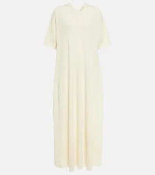 Ribbed-knit cashmere and silk midi dress