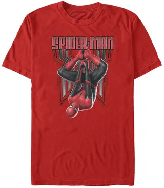 Marvel Men's Spider-Man Far From Home Spider-Man Hanging Around Short Sleeve T-Shirt
