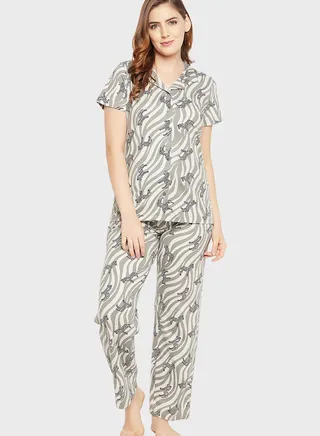Printed Shirts & Pyjama Set