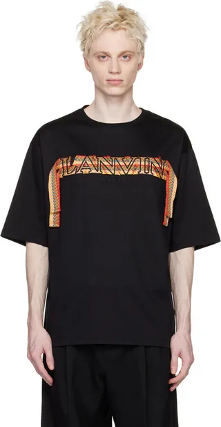 Lanvin Black Embroidered Trim T-Shirt