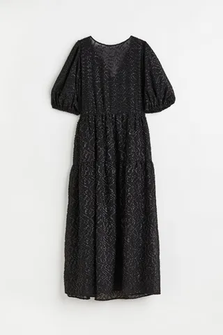 Balloon-sleeved dress