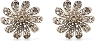 Floral-Crystal Stud Earrings