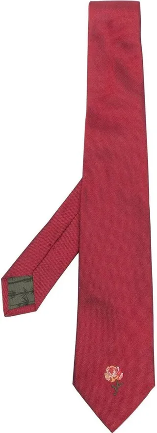 Silk Embroidered-Motif Tie