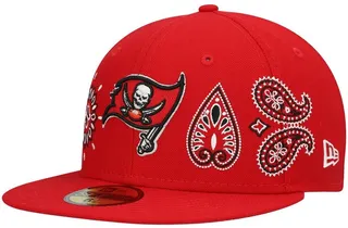 Men's New Era Red Tampa Bay Buccaneers Bandana 59Fifty Fitted Hat