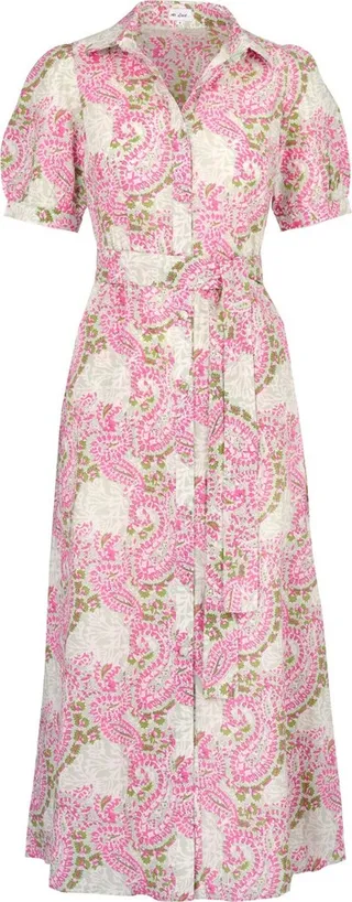 At Last... - Cotton Maddie Dress In Green & Pink Paisley