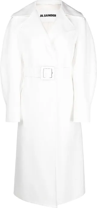 Belted-Waist Midi Coat
