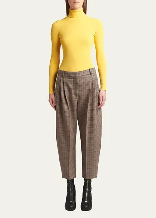 Cavalry Houndstooth-Print Cropped Trousers