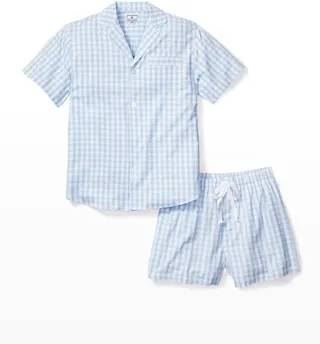 Men's Gingham Check Short Pajama Set