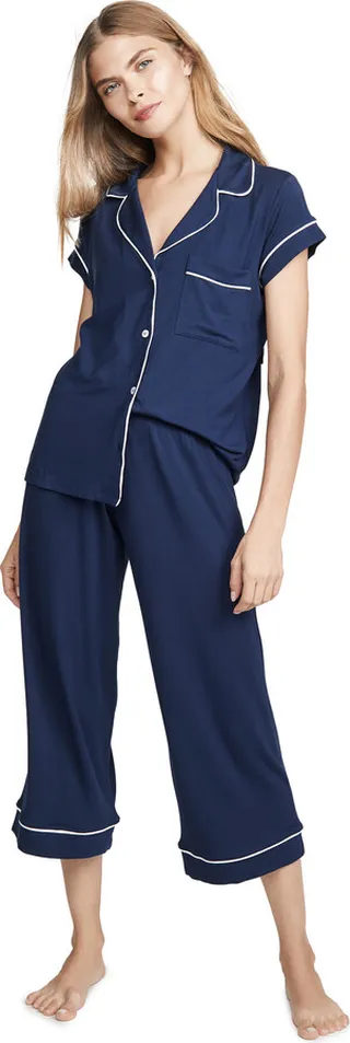 Eberjey Gisele Short Sleeve Crop PJ Set