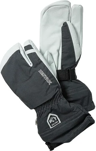 Hestra Army Leather Heli Ski 3-Finger (Grey) Ski Gloves