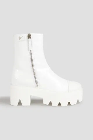 Daikiri 20 leather-trimmed patent-leather platform ankle boots
