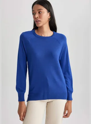 Regular Fit Crew Neck Long Sleeve Jumper