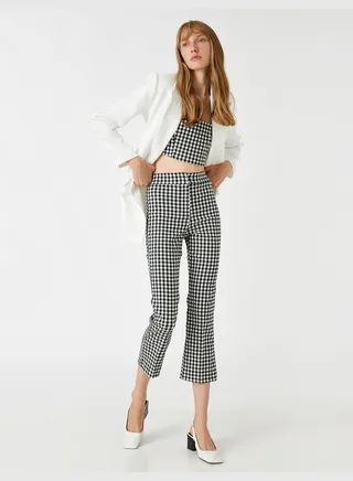 Checked Crop Trousers
