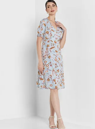 Printed Flared Dress