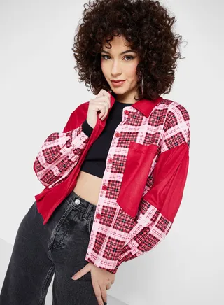 Solid & Checked Jacket