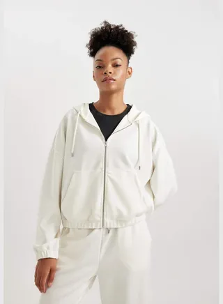 Woman Oversize Fit Hooded Long Sleeve Knitted Cardigan