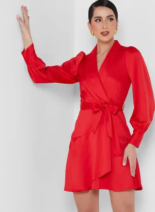 Tie Waist Wrap Dress