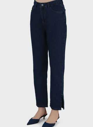 Slit Hem Denim Jeans