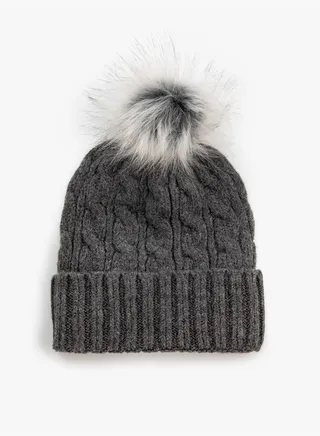 Knit Beanie with Pompom - Şahika ErcüMan X Koton