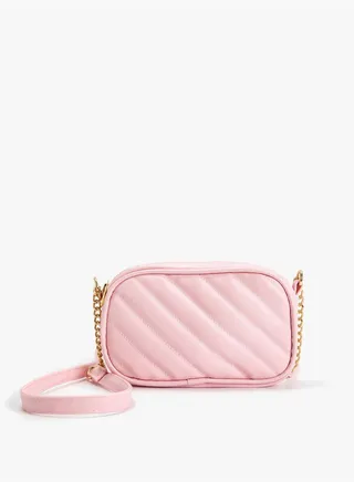 Strappy Zipper Detail Quilted Cross Bag