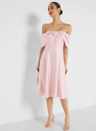 Lace Detail Pleated Dress